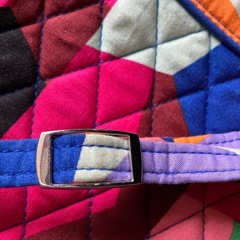 Vera Bradley Quilted Crossbody Purse Fabric Shoulder Bag Zipper Close Multicolor - Picture 7 of 8